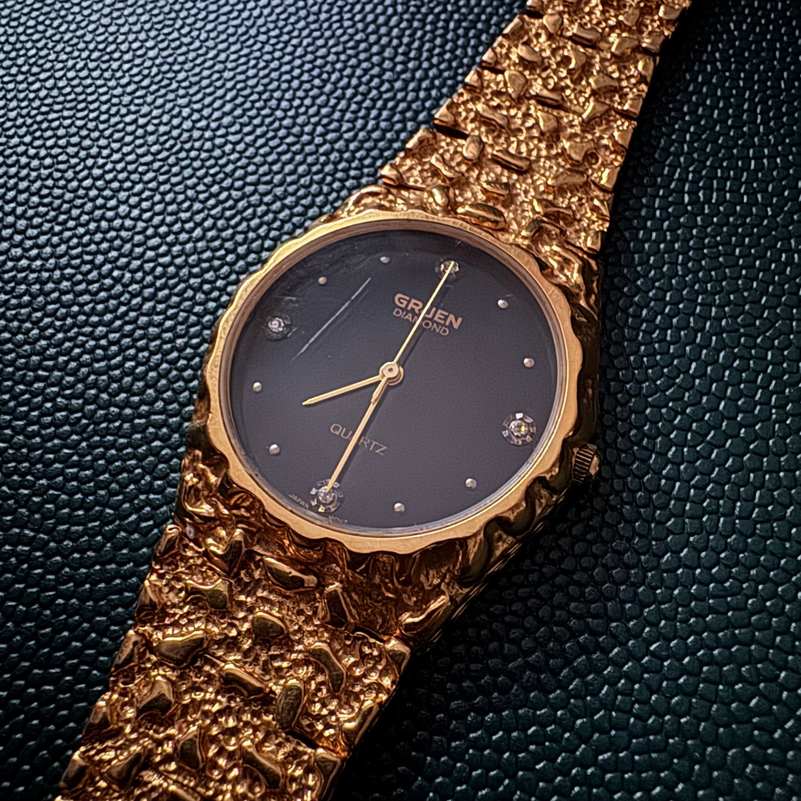 激レア！！ Gruen nugget クオーツ 不動品 タイラーザクリエター Gruen Gold Tone Nugget Watch | Alahas Vintage Boutique